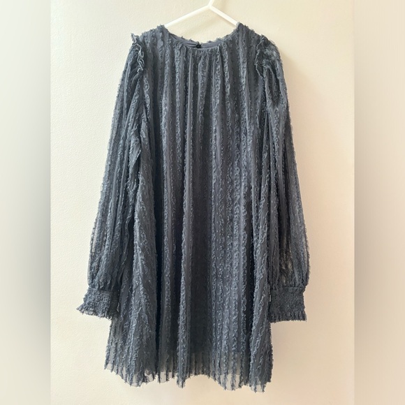 Zara Grey lace and ruffle party dress sz 11-12 - Picture 1 of 11